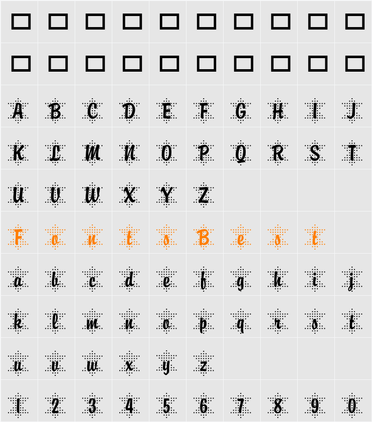 DTCBrodyM47 Character Map