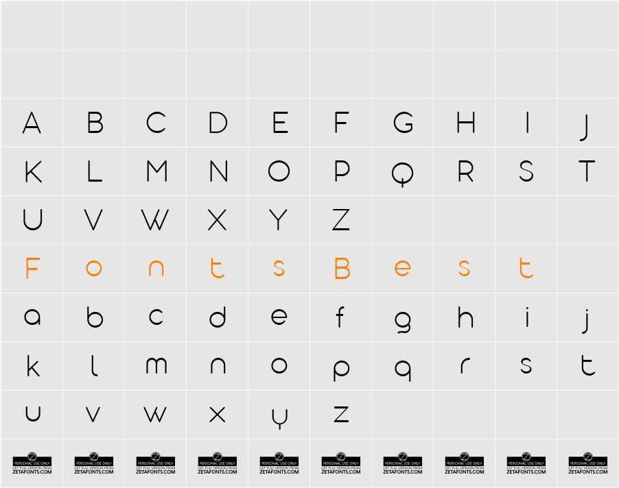 Aristotelica Display Trial Character Map