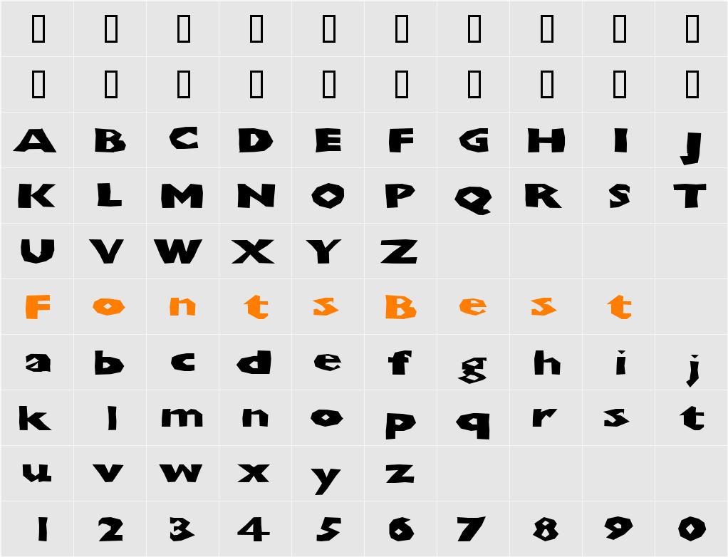 ChunkoBlockoXtraDark Character Map