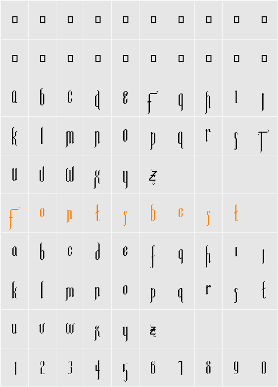 FZ JAZZY 35 Character Map
