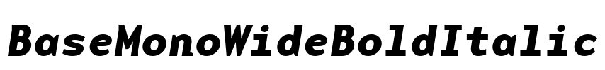 BaseMonoWideBoldItalic Font Image