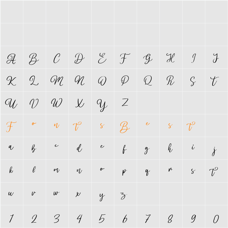 Stobils Character Map