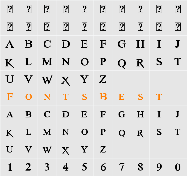 Awery SmallCaps Character Map