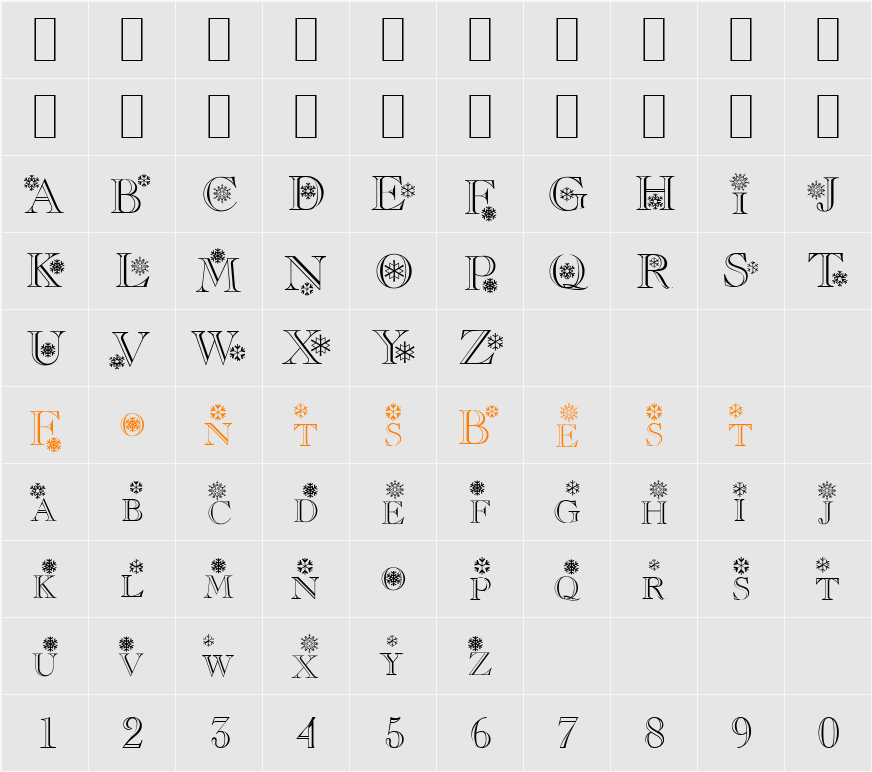 Flakes Character Map