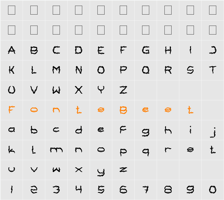 BRACELET Character Map