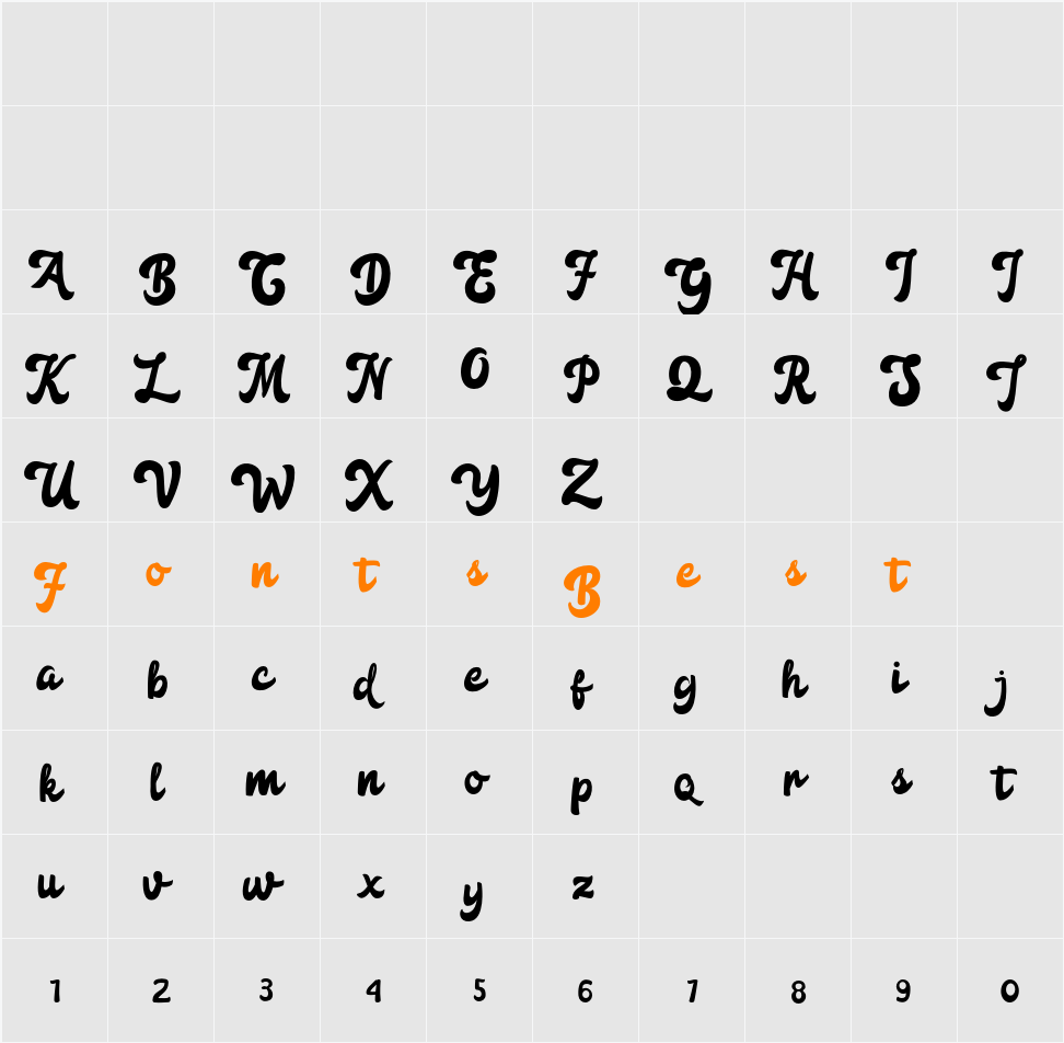 Anggada FREE Character Map