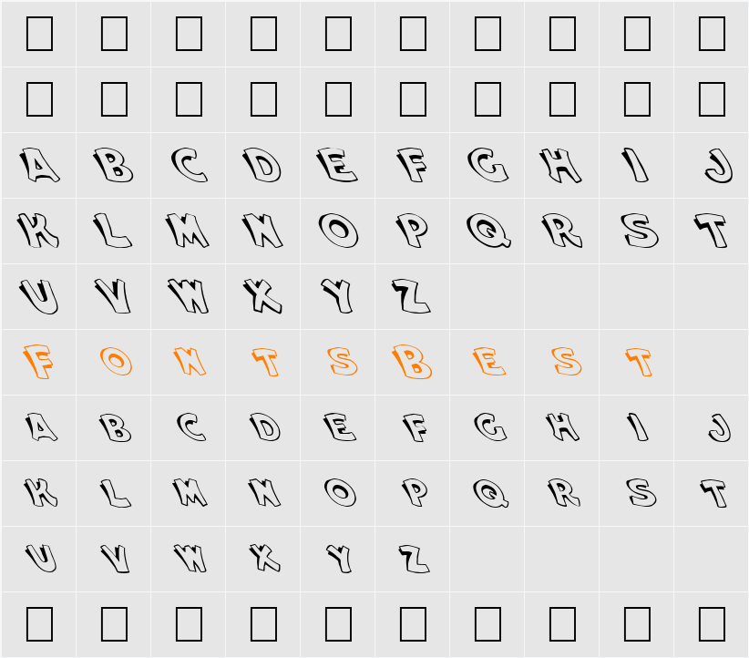 FZ UNIQUE 31 LEFTY Character Map