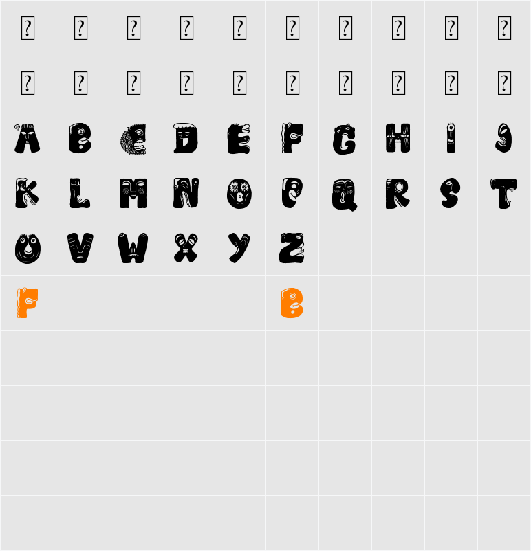Facelook Character Map