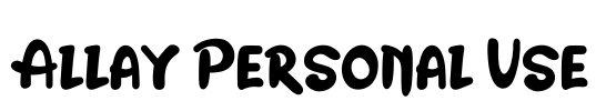 Allay Personal Use Font Image