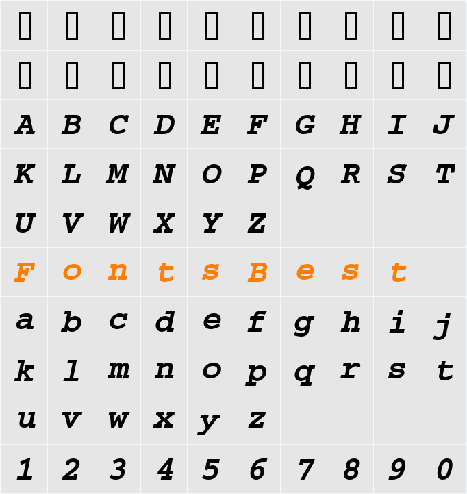 Monument Character Map