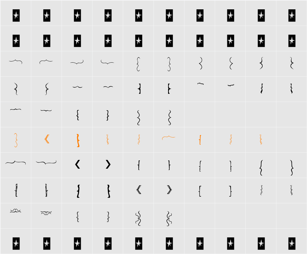 Bella K. Brackets Character Map