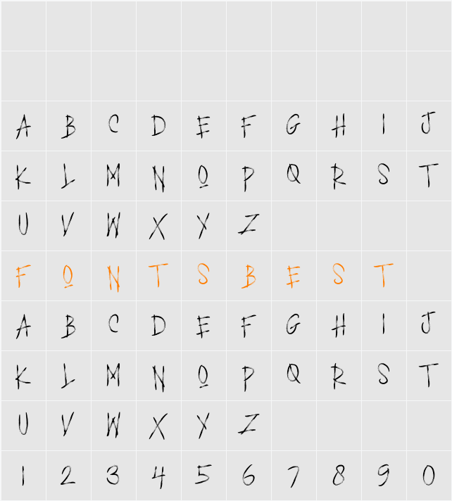 BLACK PRANK Character Map