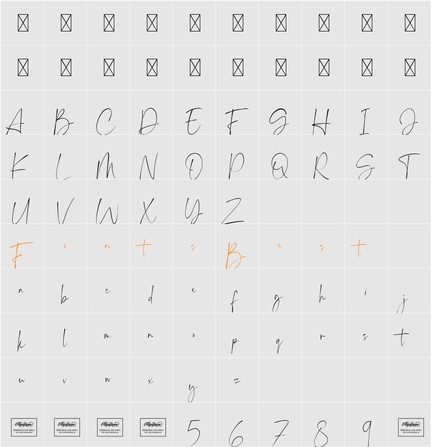 Angelic Smiles Character Map