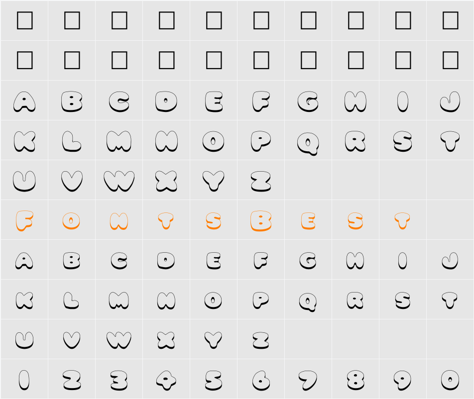 FZ JAZZY 59 3D2 Character Map