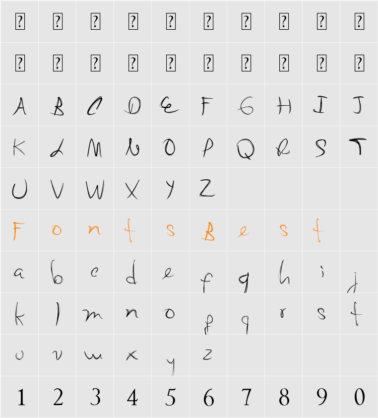 My Mom´s Font Character Map