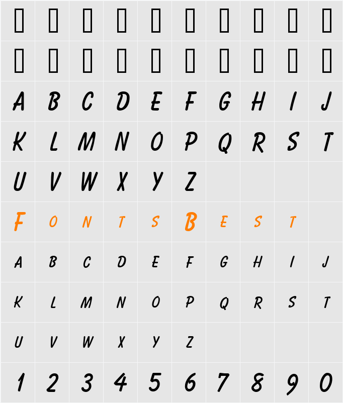 Bassett Character Map