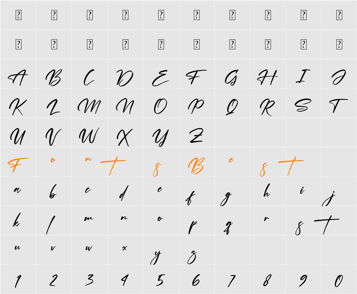 Andalusia Signature Character Map