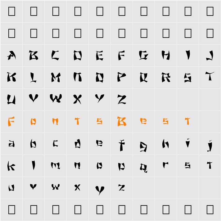 FZ WARPED 11 Character Map