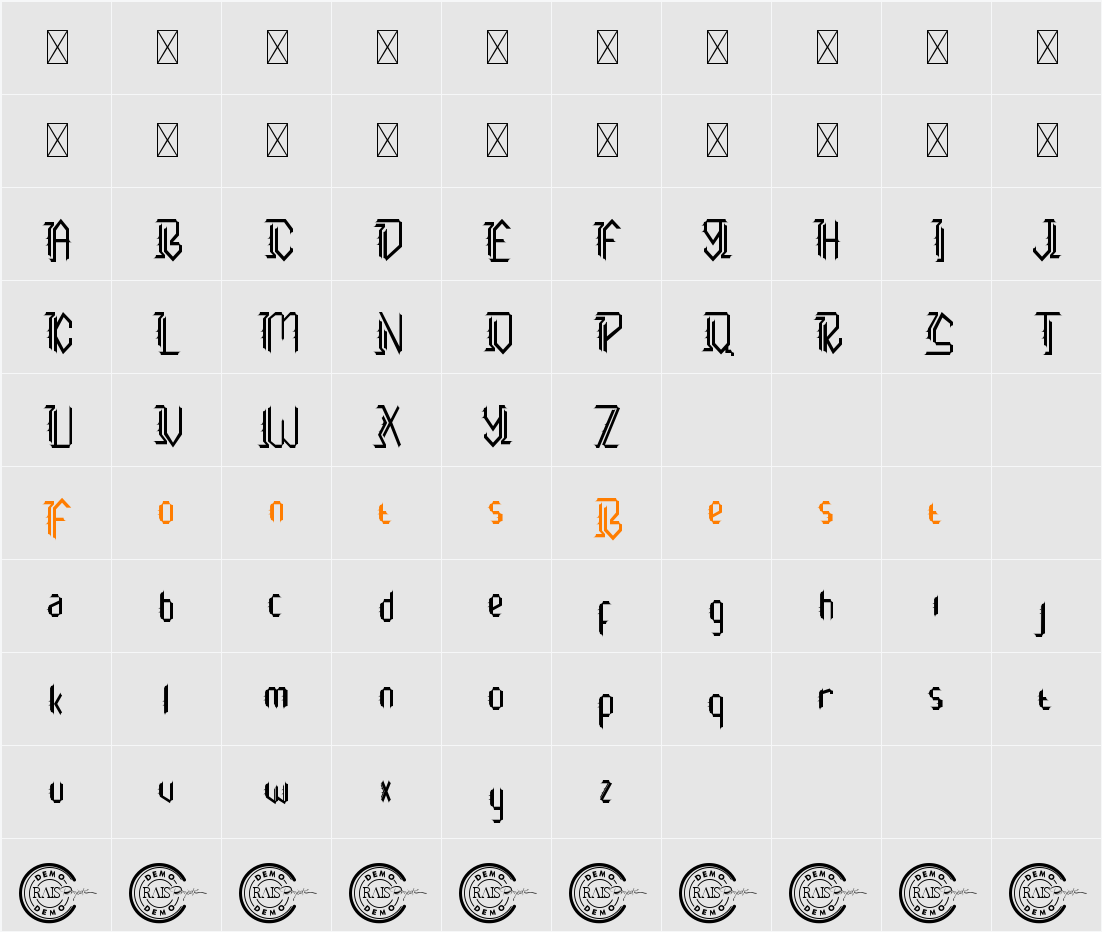 Brainpower Demo Character Map