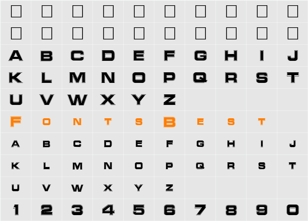 NCCINLINE Character Map
