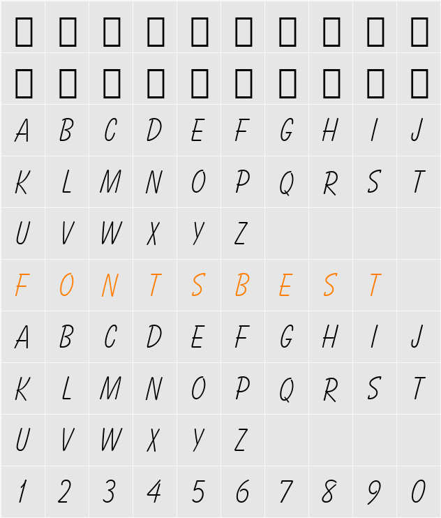 Balloon Lt BT Character Map