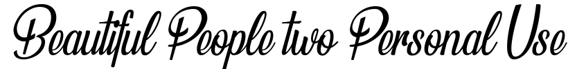 Beautiful People two Personal Use Font Image