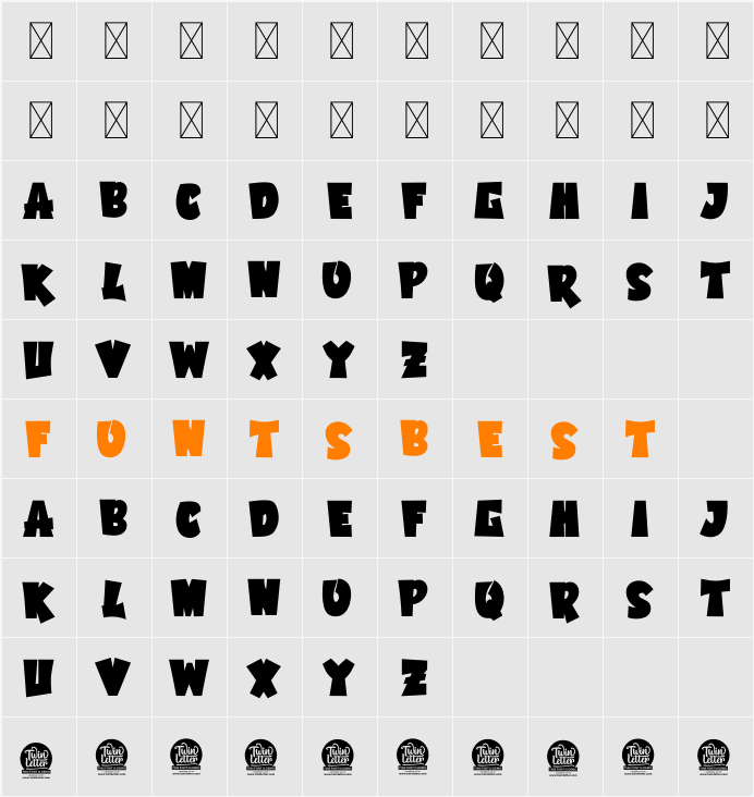 Arogun Bold Personal Use Character Map