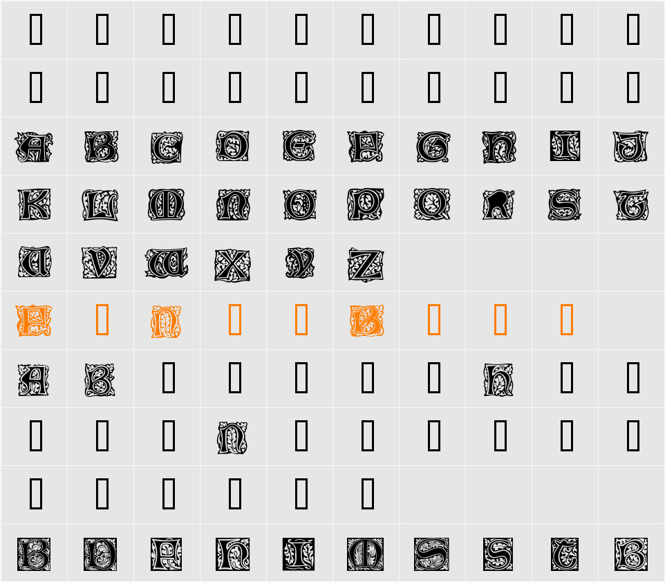 Morris Character Map