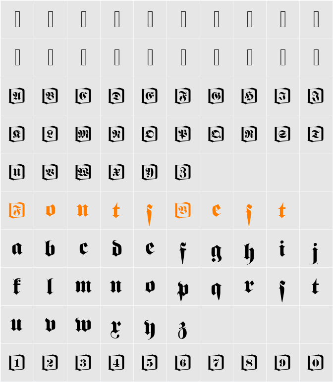 FetteFraIniD Character Map