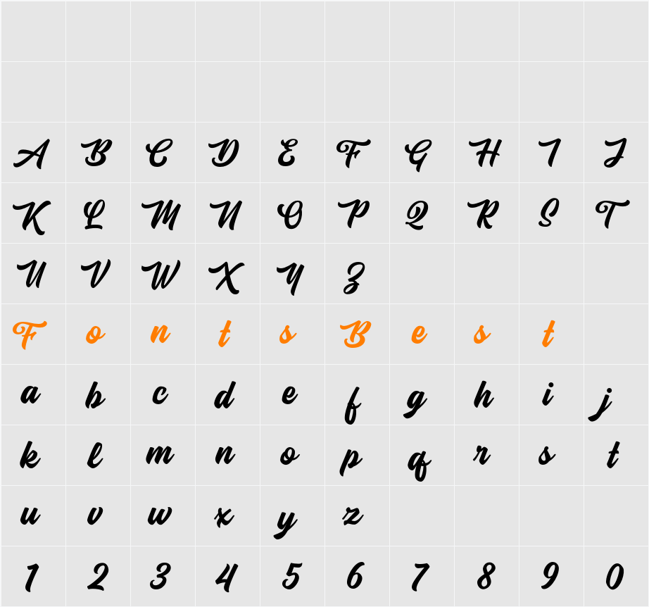 Balnuettes Character Map