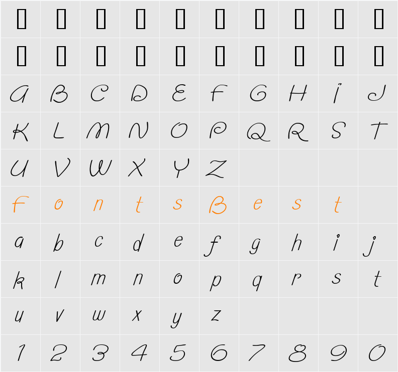 Morning Limerick BTN Lt Character Map