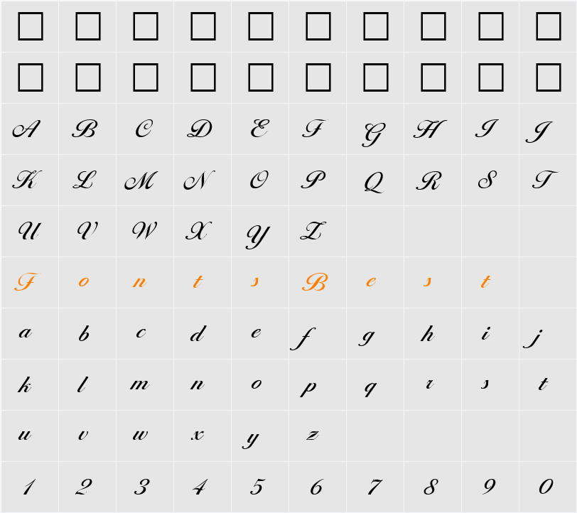 Ballantines-Medium Character Map