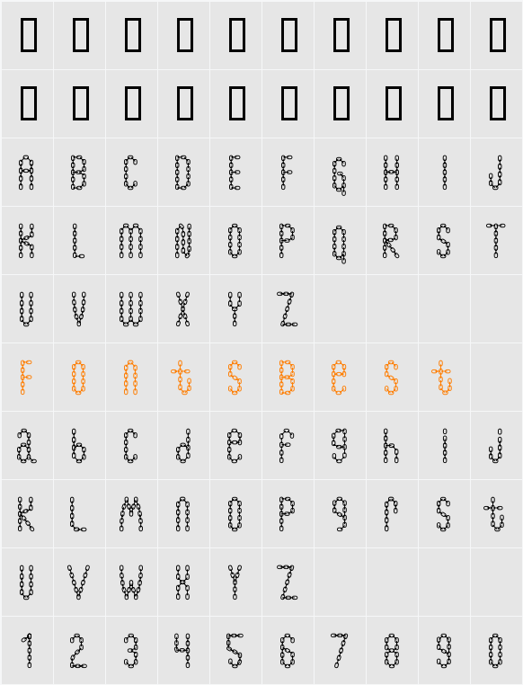 ChainFontBlack Character Map