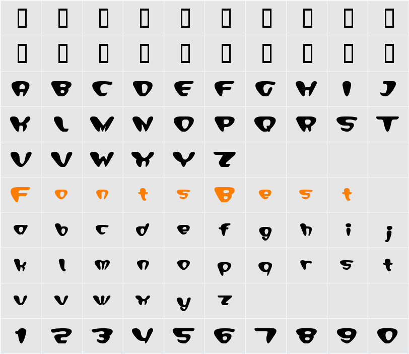 Daihead Character Map
