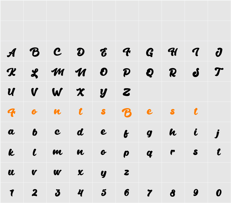 Andala Character Map