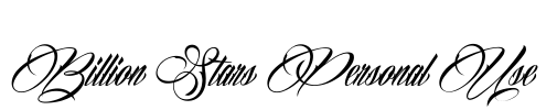 Billion Stars Personal Use  Font Image