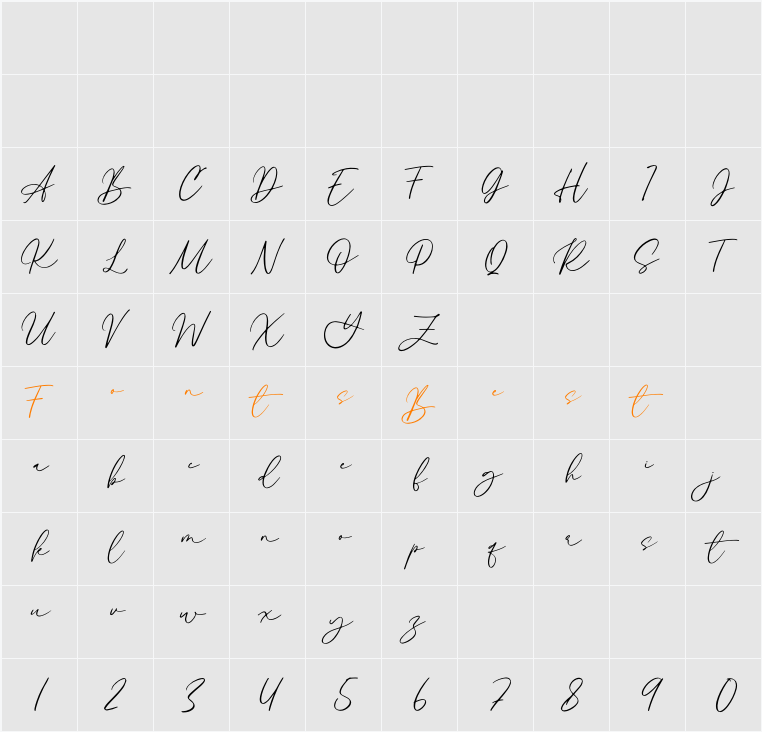 Alyson Signature Character Map