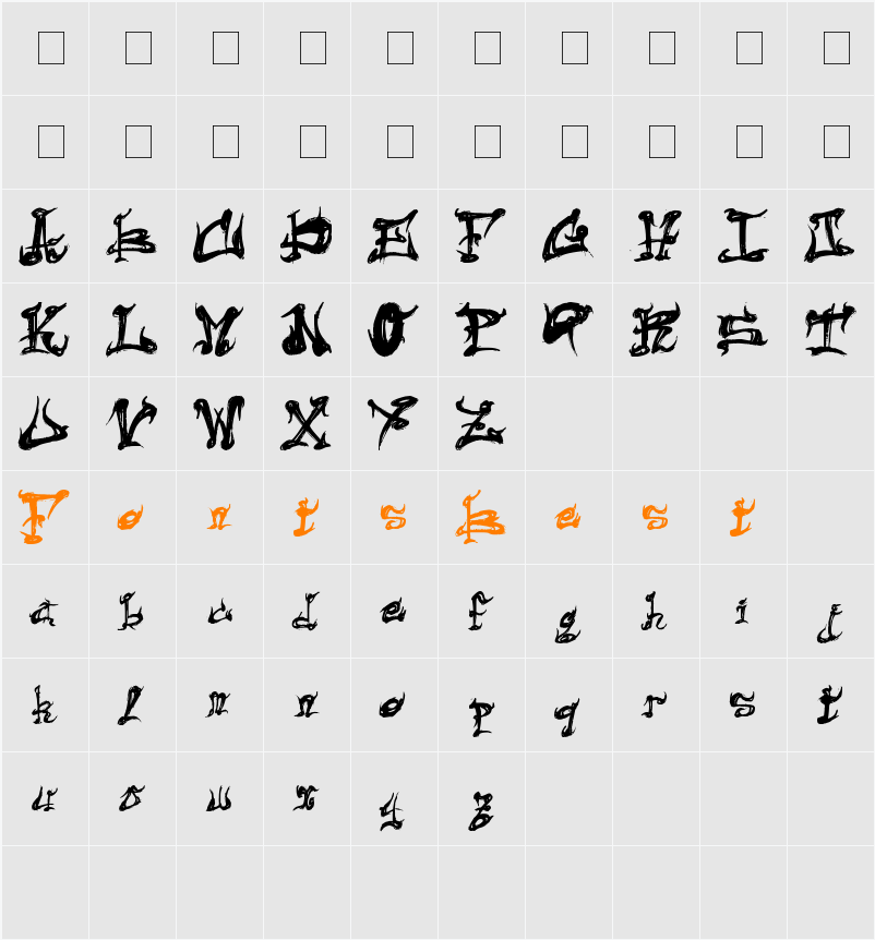 Dark Flame Character Map