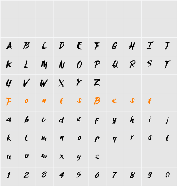 AmeryBrush Character Map