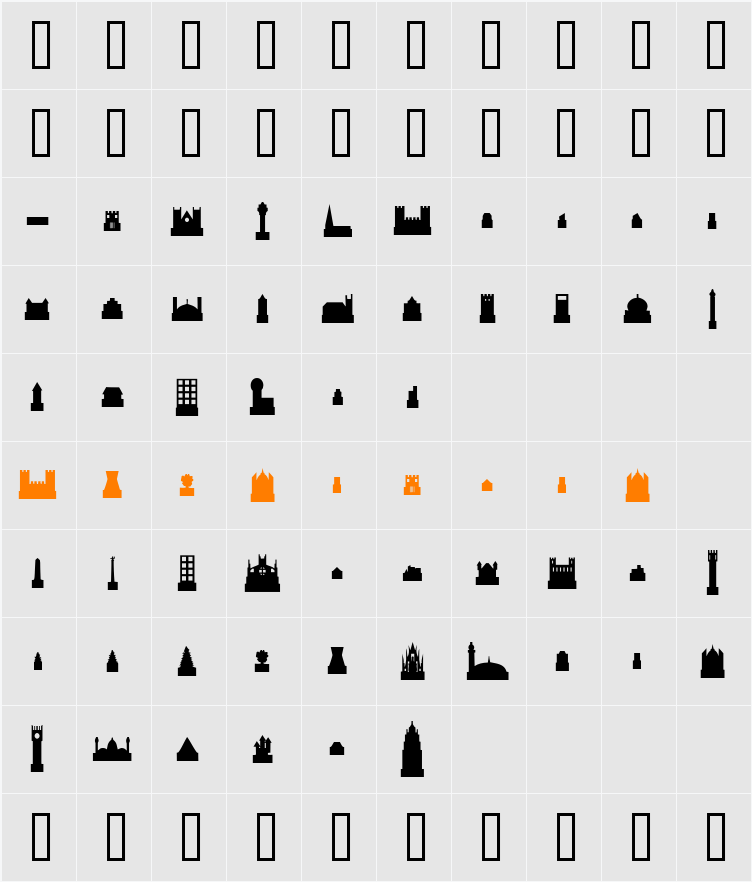 Cityscape™ Character Map