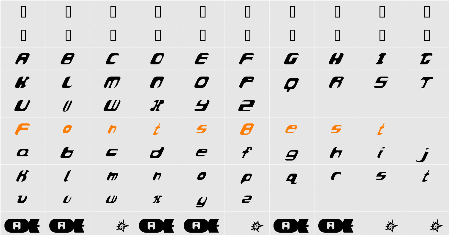 AtomBomb Character Map