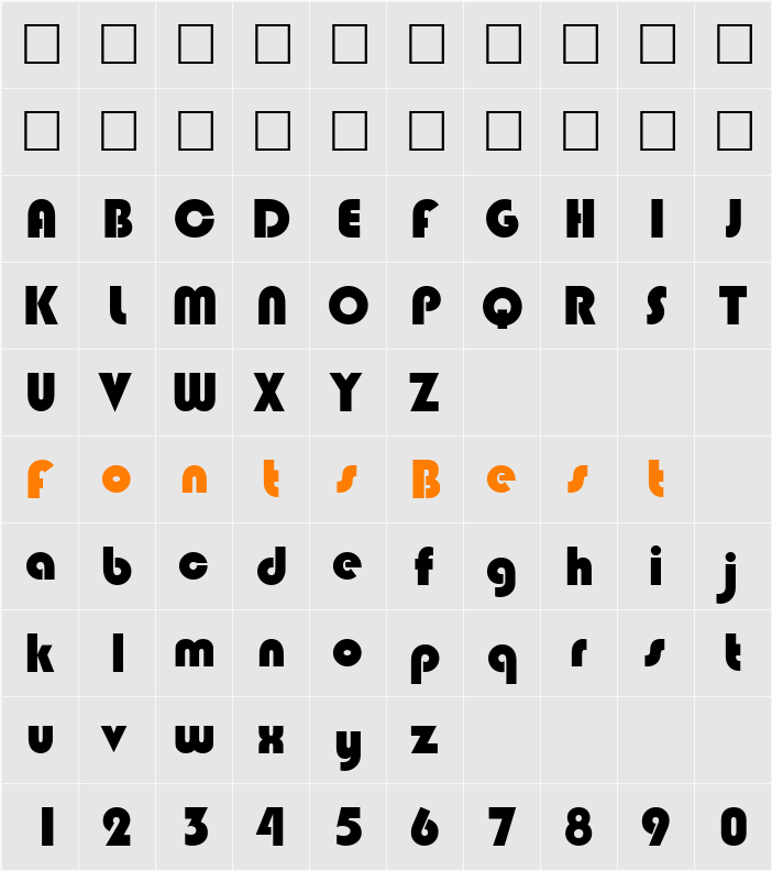 Blimpi Character Map