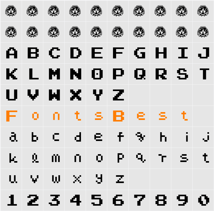 NARPASSWORD00000 fixed.width Character Map
