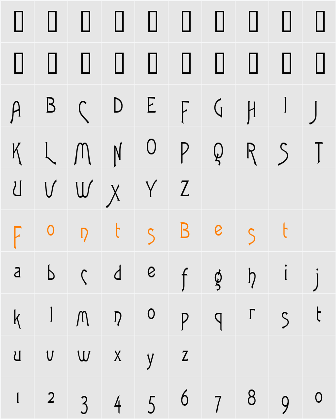 Fletch Condensed Character Map