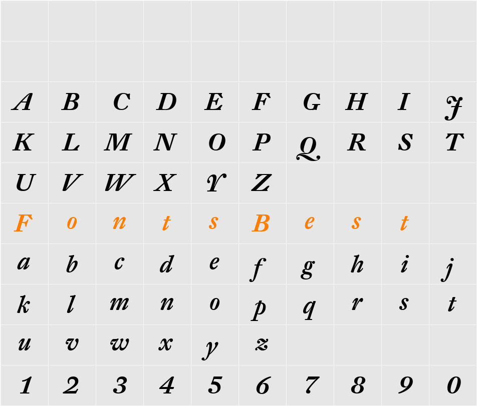 DTL Fleischmann Character Map