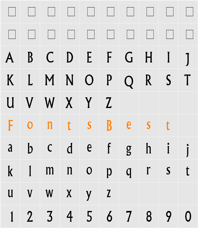 Flair Thin Character Map