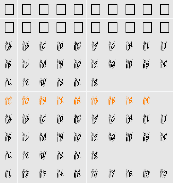 DavysRibbons Character Map