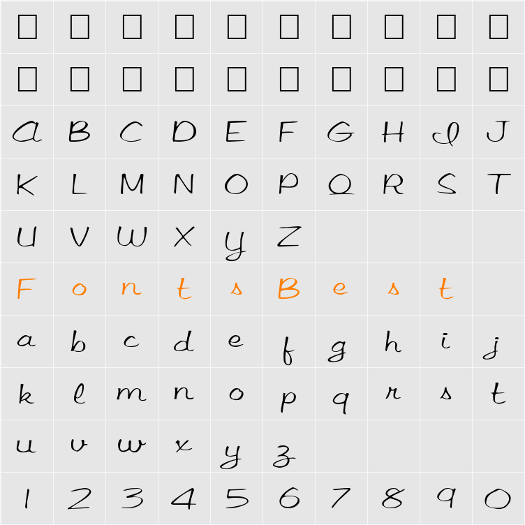 FZ SCRIPT 15 EX Character Map