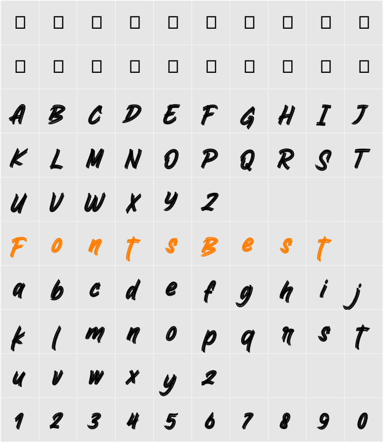 BingoReky Character Map
