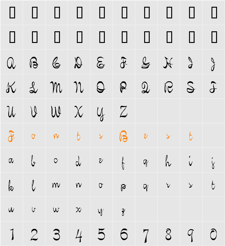 Dalia Character Map